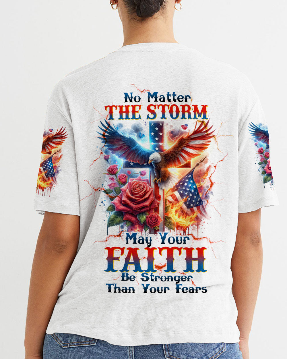 No Matter The Storm Eagle Rose Women's All Over Print Shirt - Tltw1502244, easychoo.com