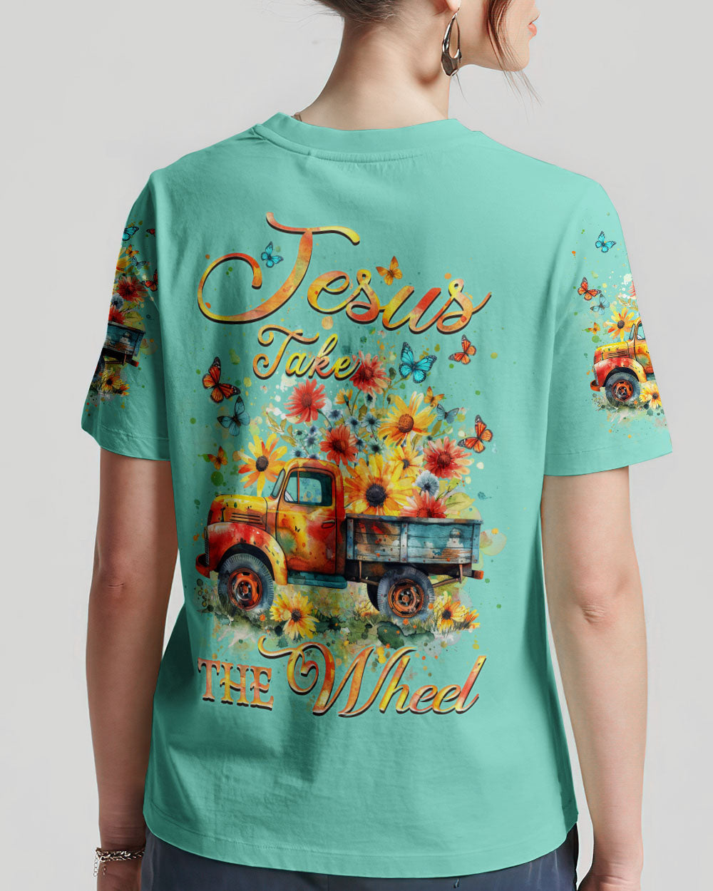 Jesus Take The Wheel Women's All Over Print Shirt - Yhhn1603241, easychoo.com