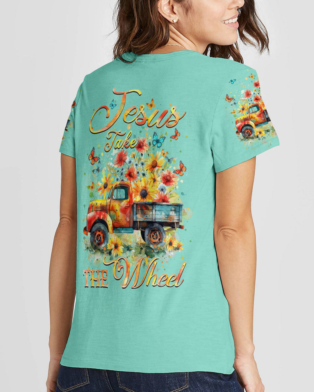 Jesus Take The Wheel Women's All Over Print Shirt - Yhhn1603241, easychoo.com
