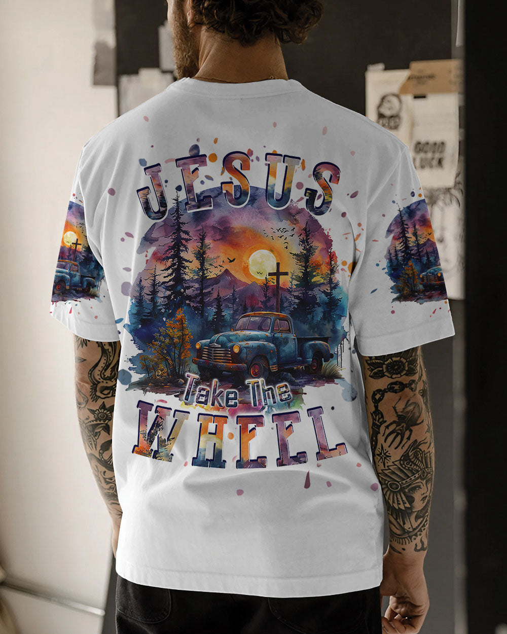 Jesus Take The Wheel Men's All Over Print Shirt - Tlpq1903241, easychoo.com