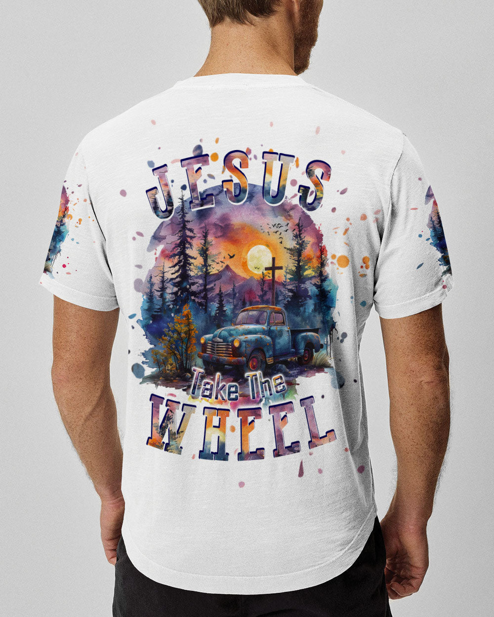 Jesus Take The Wheel Men's All Over Print Shirt - Tlpq1903241, easychoo.com