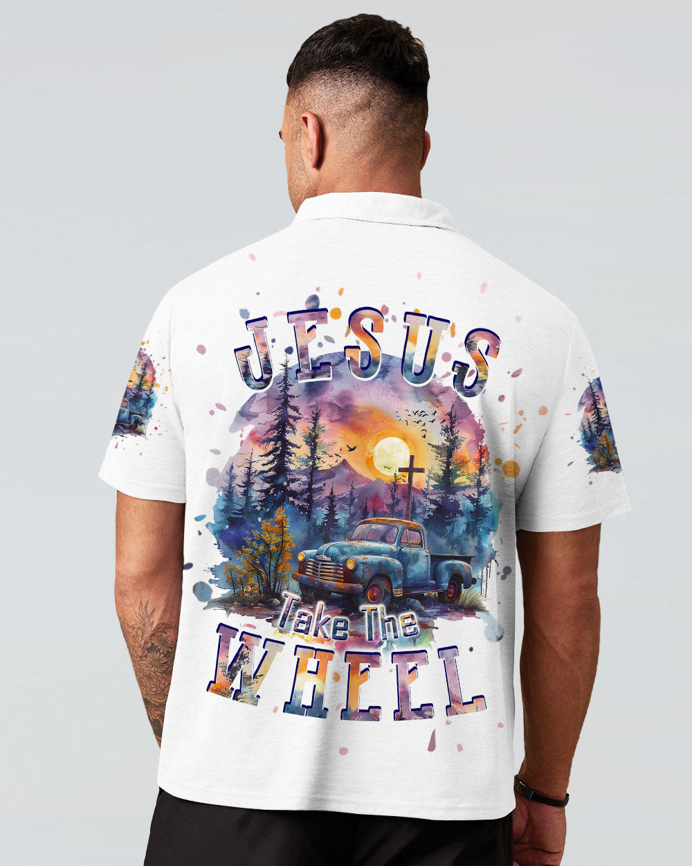 Jesus Take The Wheel Men's All Over Print Shirt - Tlpq1903241, easychoo.com