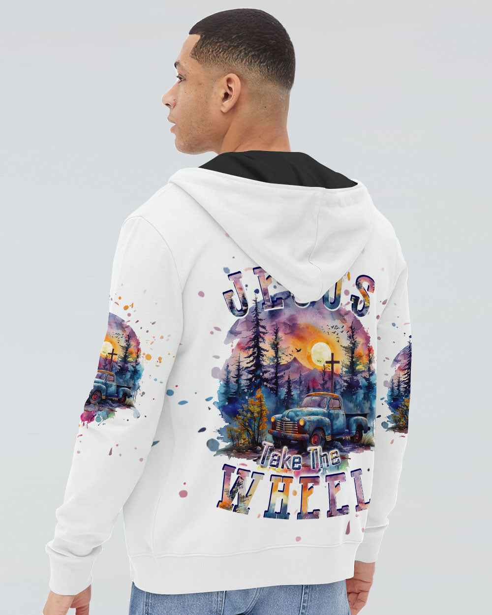 Jesus Take The Wheel Men's All Over Print Shirt - Tlpq1903241, easychoo.com