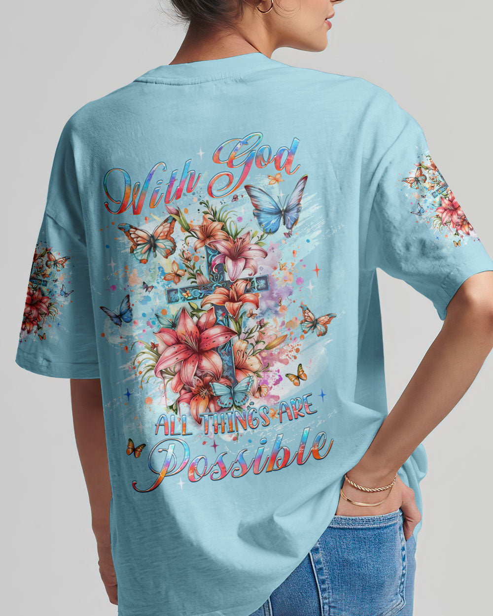 With God All Things Are Possible Women's All Over Print Shirt - Yhlt2802241, easychoo.com