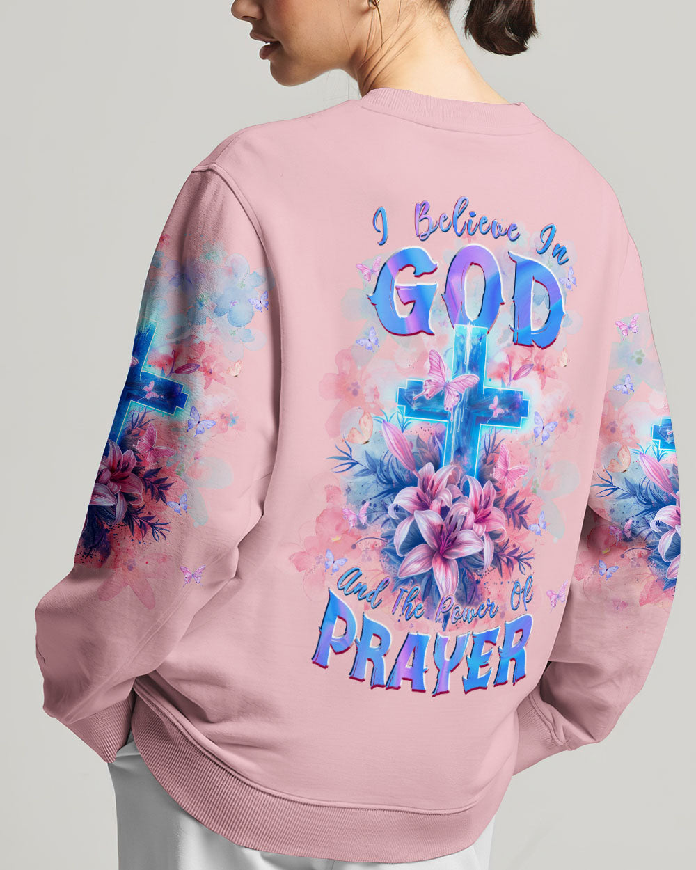 I Believe In God Lilies Women's All Over Print Shirt - Tlpq0803243, easychoo.com