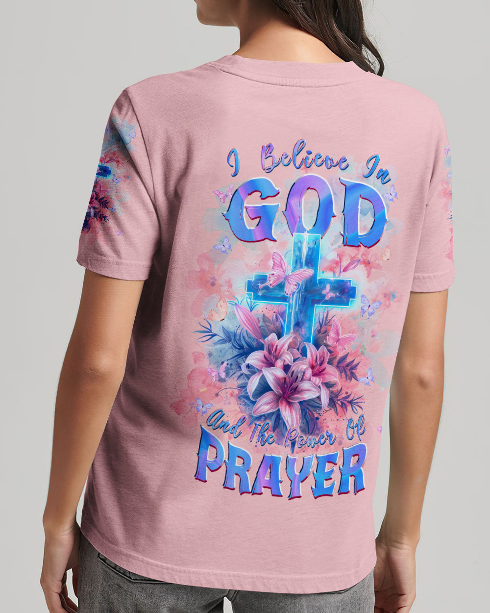 I Believe In God Lilies Women's All Over Print Shirt - Tlpq0803243, easychoo.com