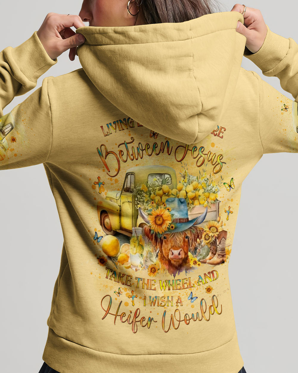 Living Life Somewhere Between Jesus Heifers Women's All Over Print Shirt - Yhlt1203242, easychoo.com