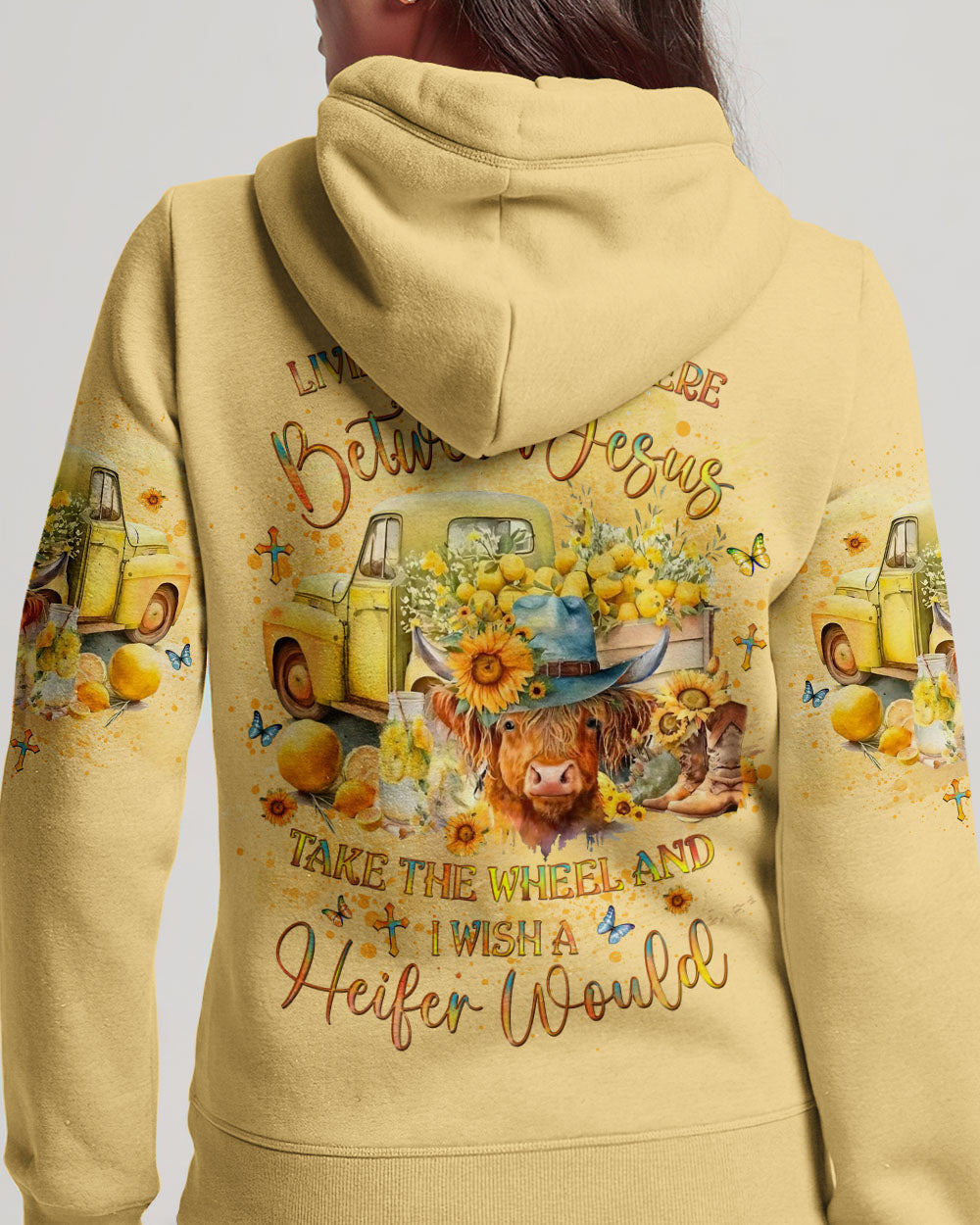 Living Life Somewhere Between Jesus Heifers Women's All Over Print Shirt - Yhlt1203242, easychoo.com