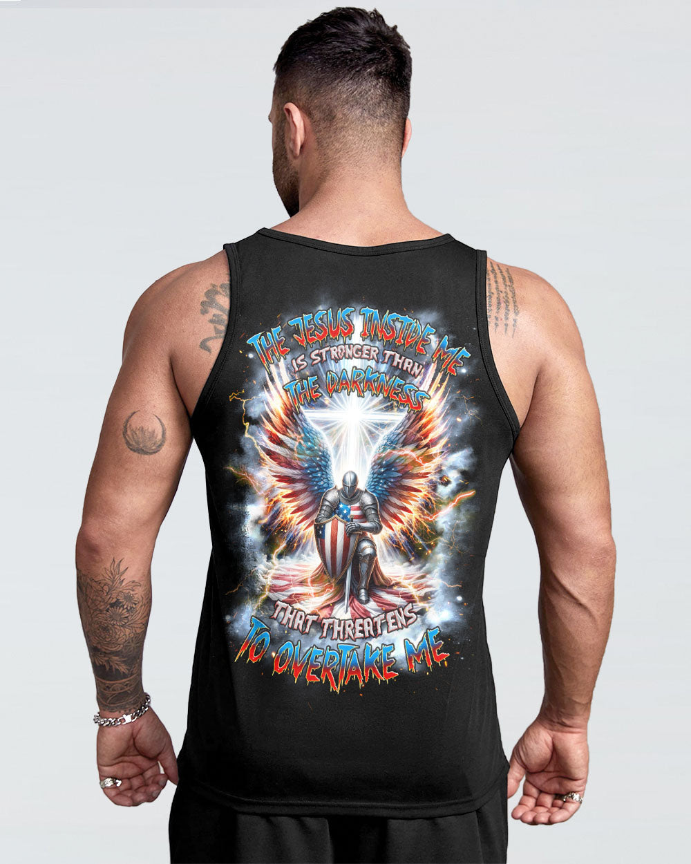The Jesus Inside Me Is Stronger Warrior Men's All Over Print Shirt - Tlnz0603244, easychoo.com