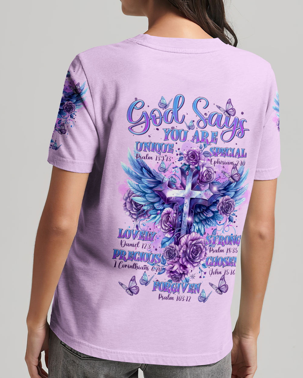 God Says You Are Cross Wings Women's All Over Print Shirt - Tltr2003244, easychoo.com