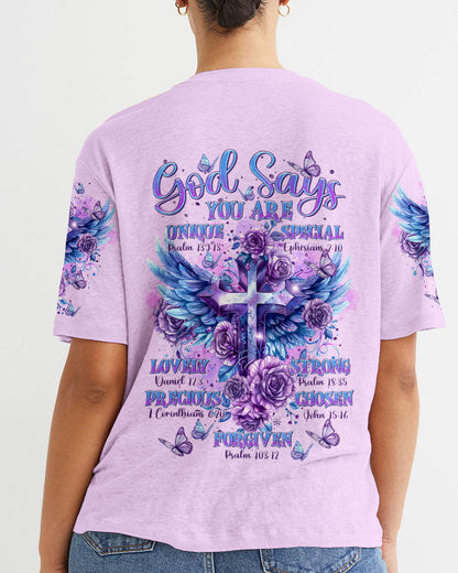 God Says You Are Cross Wings Women's All Over Print Shirt - Tltr2003244, easychoo.com