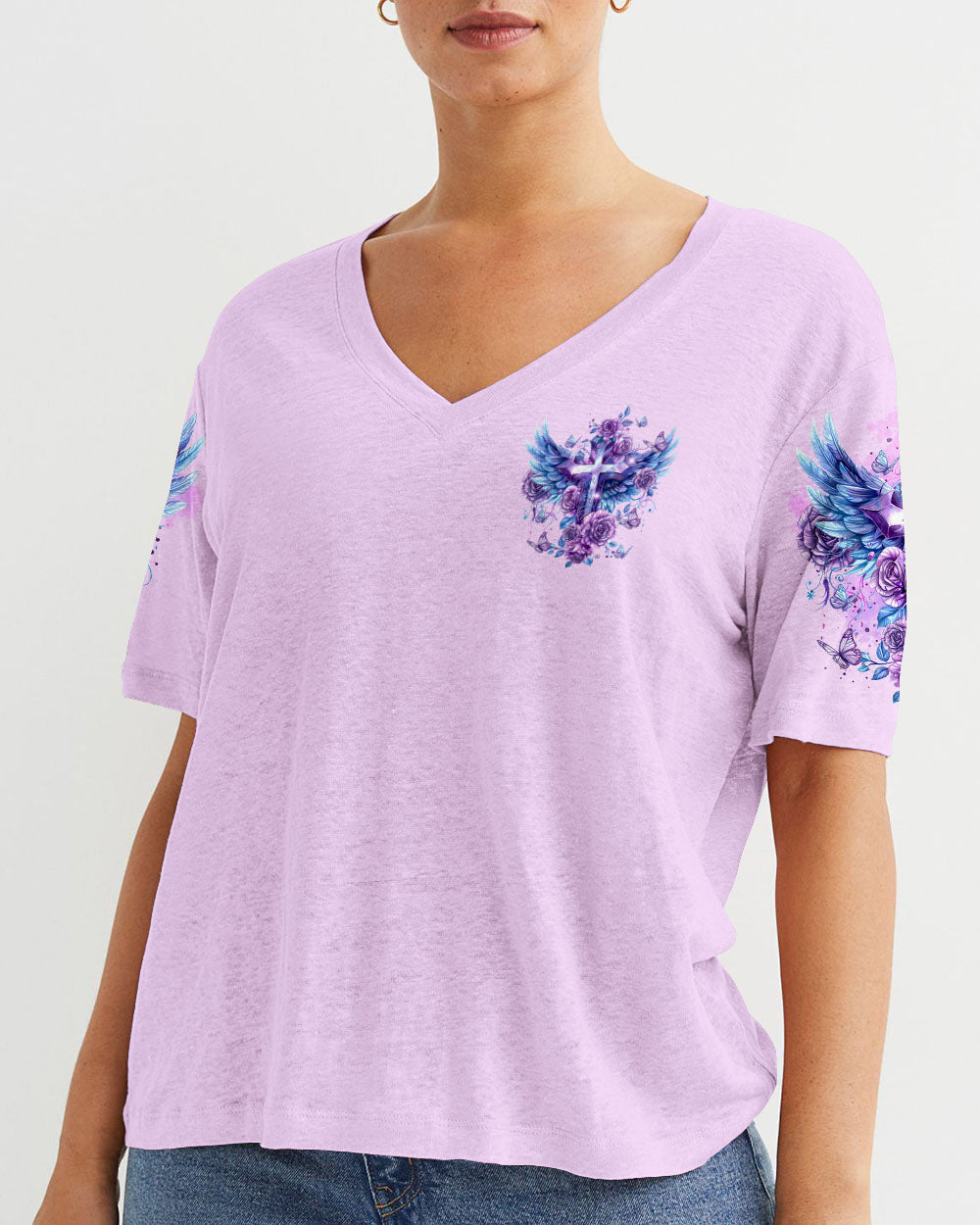 God Says You Are Cross Wings Women's All Over Print Shirt - Tltr2003244, easychoo.com