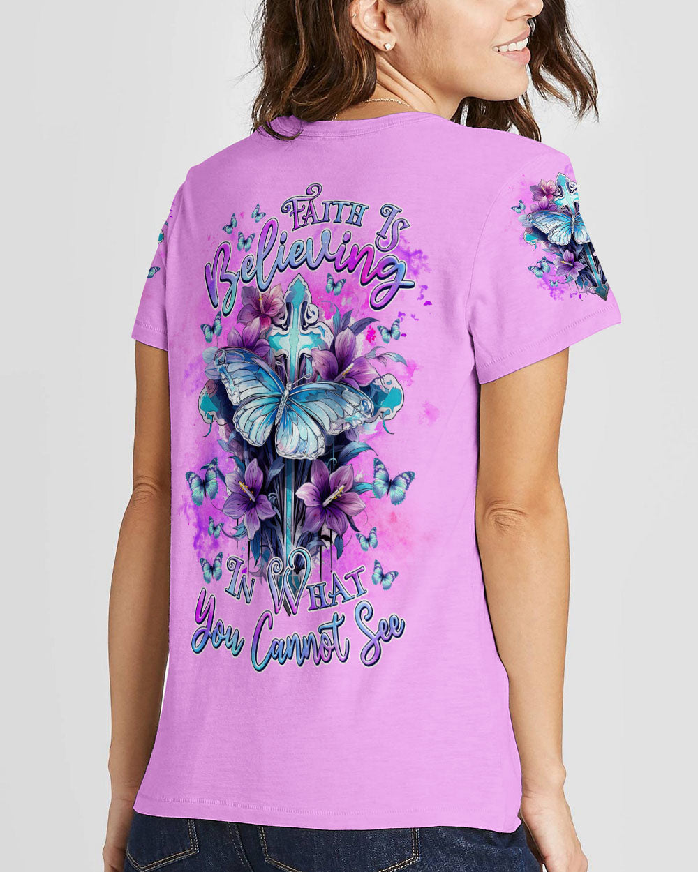 Faith Is Believing Women's All Over Print Shirt - Tlnz1702247, easychoo.com