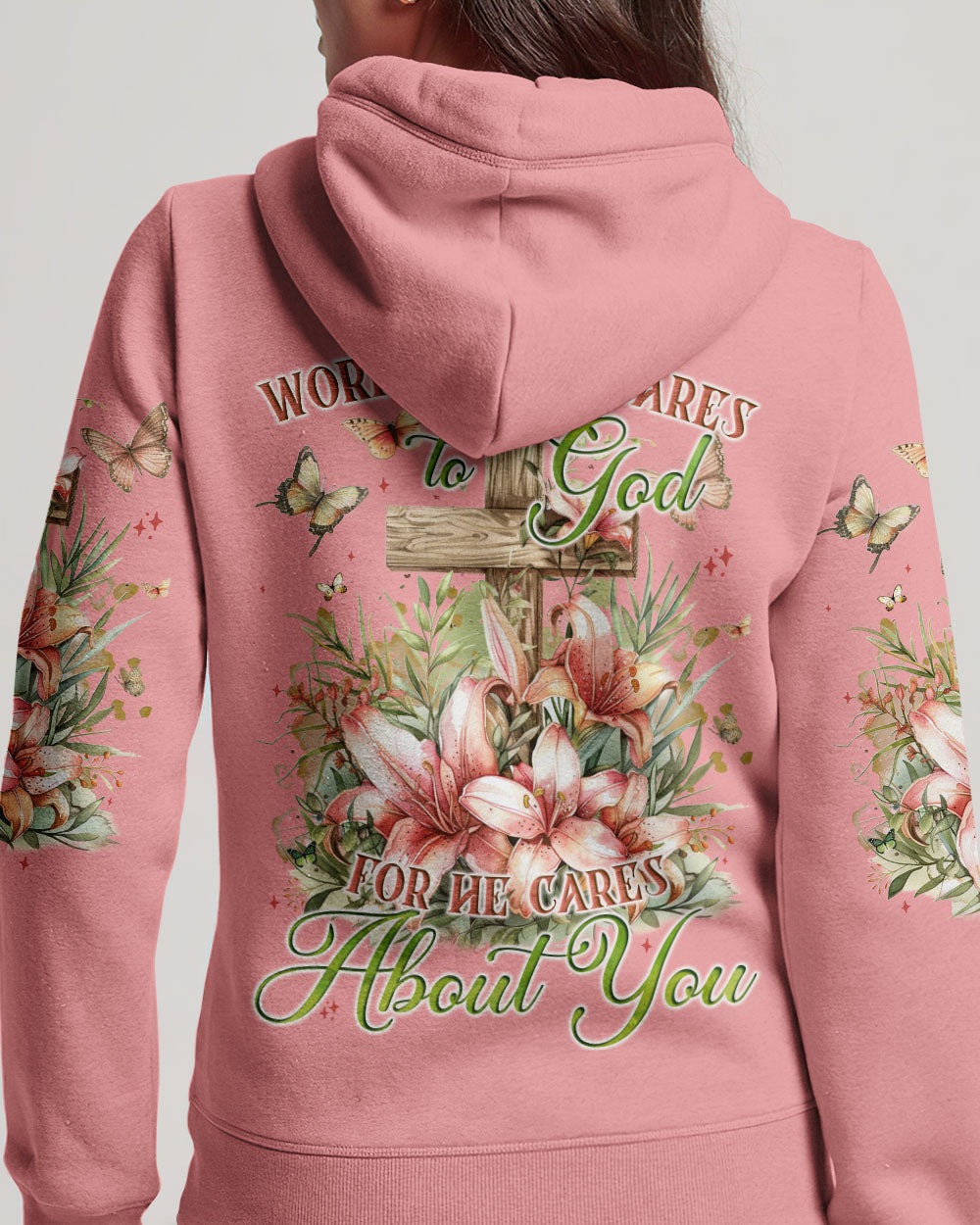 Give All Your Worries And Cares To God Women's All Over Print Shirt - Tyqy2703242, easychoo.com