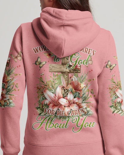 Give All Your Worries And Cares To God Women's All Over Print Shirt - Tyqy2703242, easychoo.com