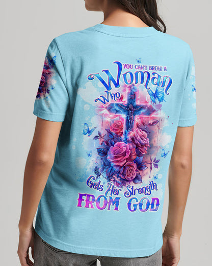 You Can't Break A Woman Cross Rose Women's All Over Print Shirt - Tltw1803242, easychoo.com