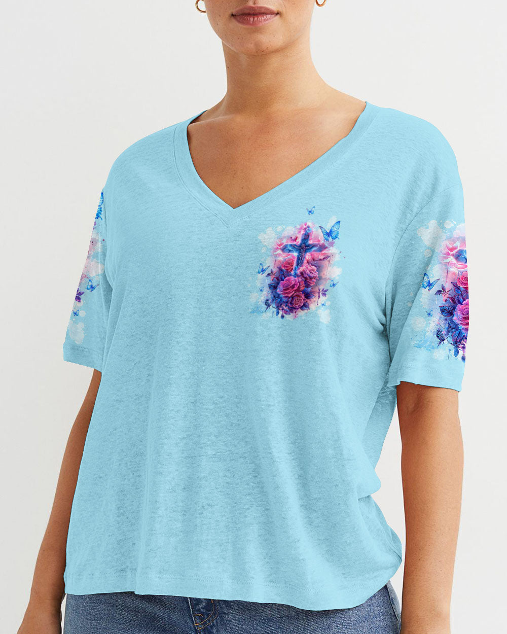 You Can't Break A Woman Cross Rose Women's All Over Print Shirt - Tltw1803242, easychoo.com