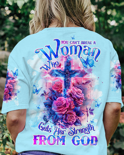 You Can't Break A Woman Cross Rose Women's All Over Print Shirt - Tltw1803242, easychoo.com