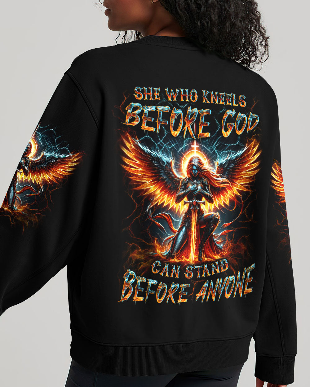 She Who Kneels Before God Warrior Women's All Over Print Shirt - Yhln1602242, easychoo.com