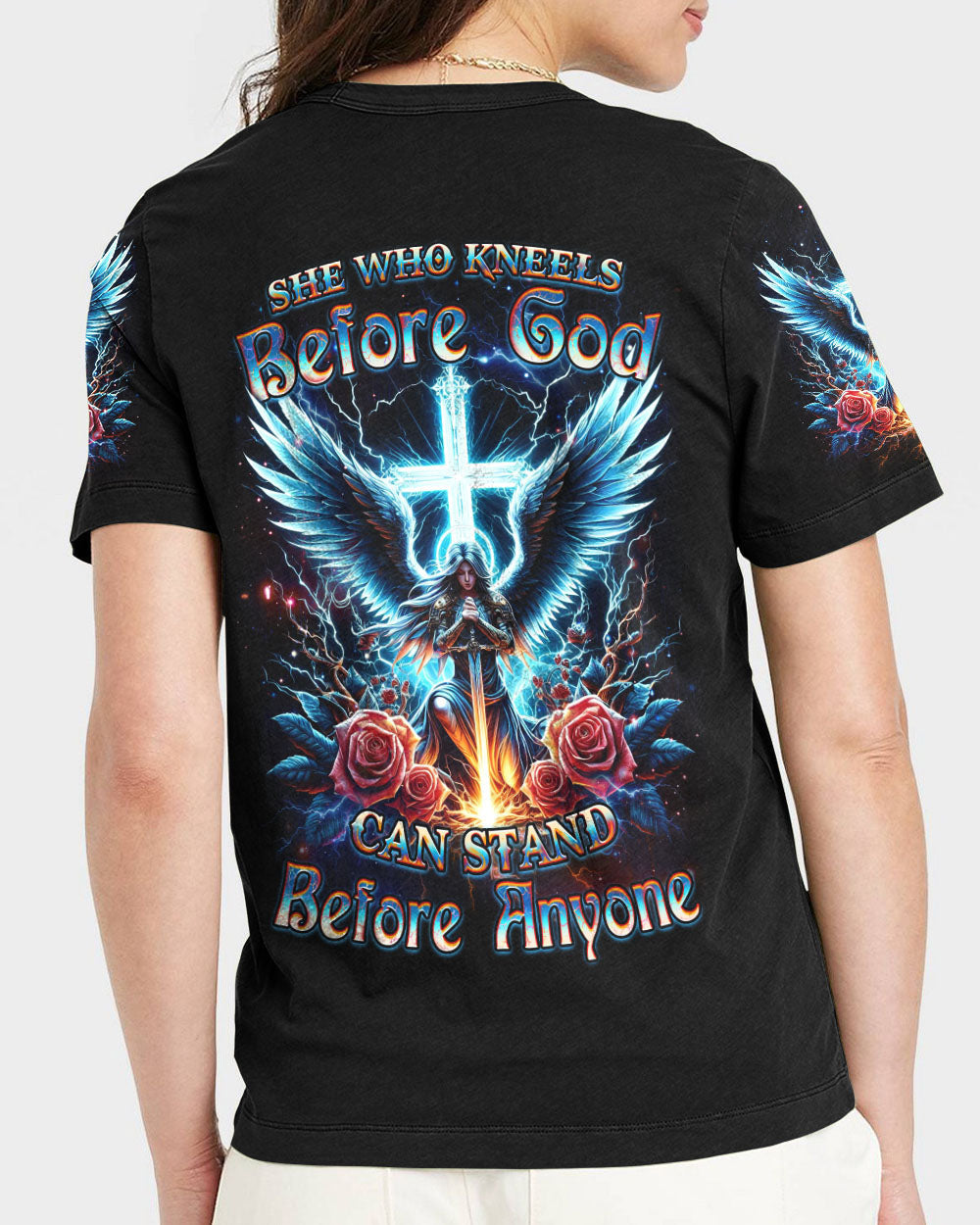 She Who Kneels Before God Women's All Over Print Shirt -Yhdu1902241, easychoo.com