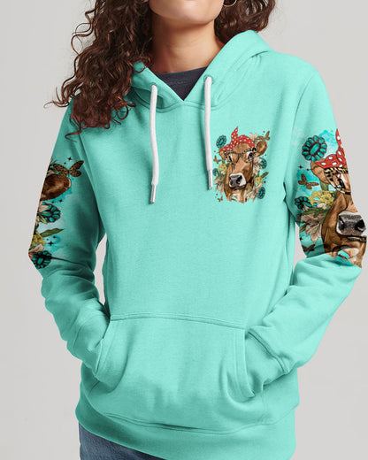 Living Life Somewhere Between Jesus Cow Women's All Over Print Shirt - Tltr2311233, easychoo.com