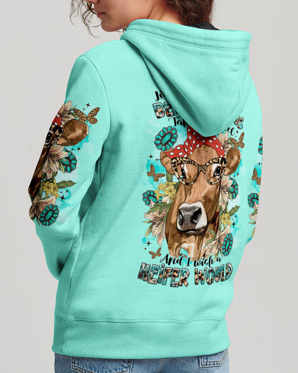 Living Life Somewhere Between Jesus Cow Women's All Over Print Shirt - Tltr2311233, easychoo.com