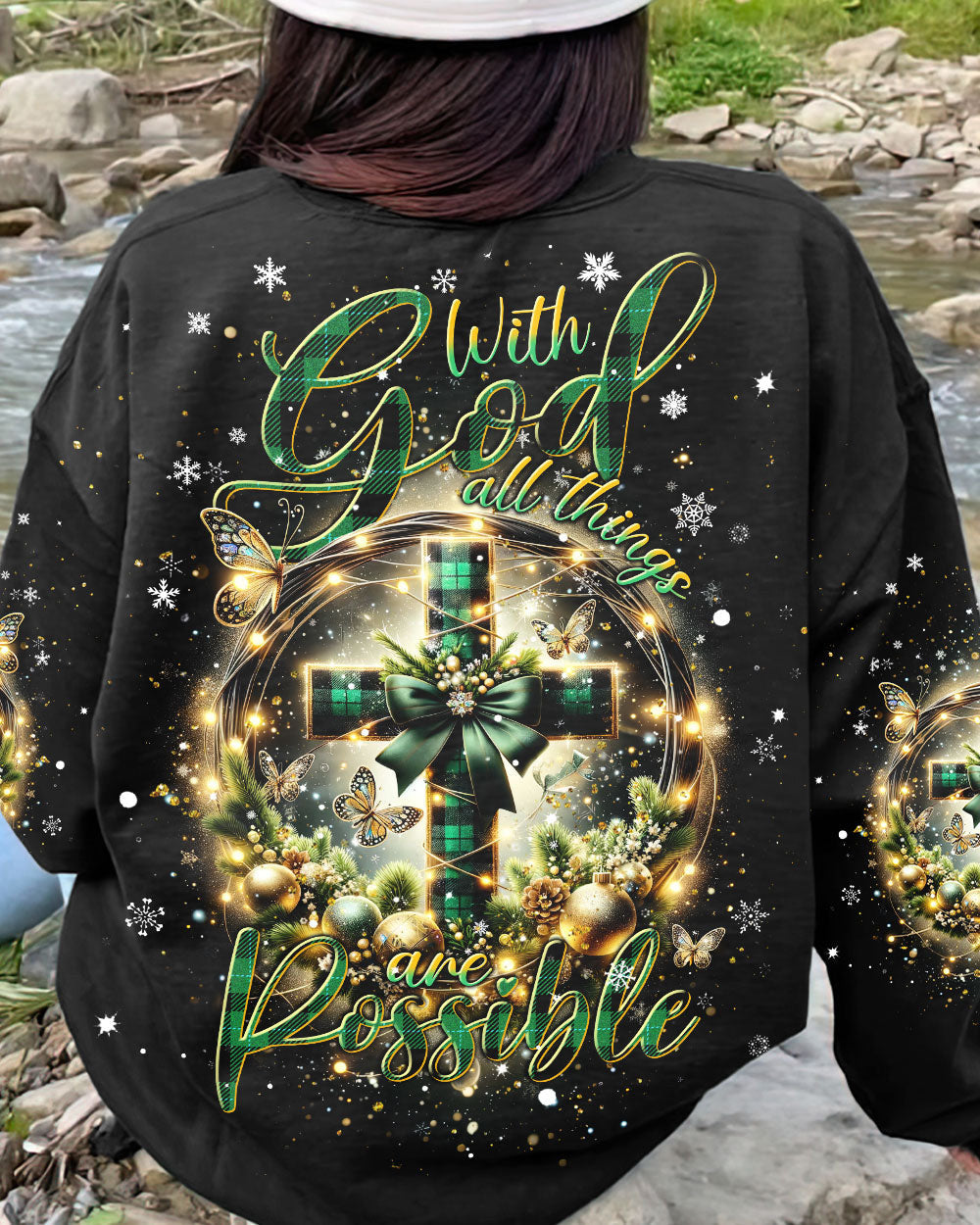 With God All Things Are Possible Christmas Women's All Over Print Shirt - Tlnt0111232, easychoo.com