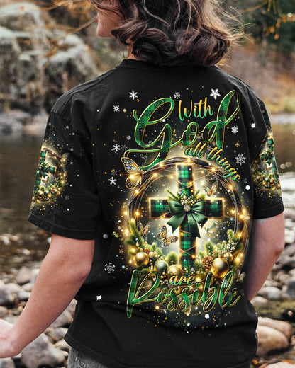 With God All Things Are Possible Christmas Women's All Over Print Shirt - Tlnt0111232, easychoo.com