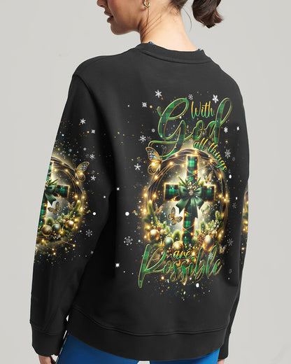 With God All Things Are Possible Christmas Women's All Over Print Shirt - Tlnt0111232, easychoo.com