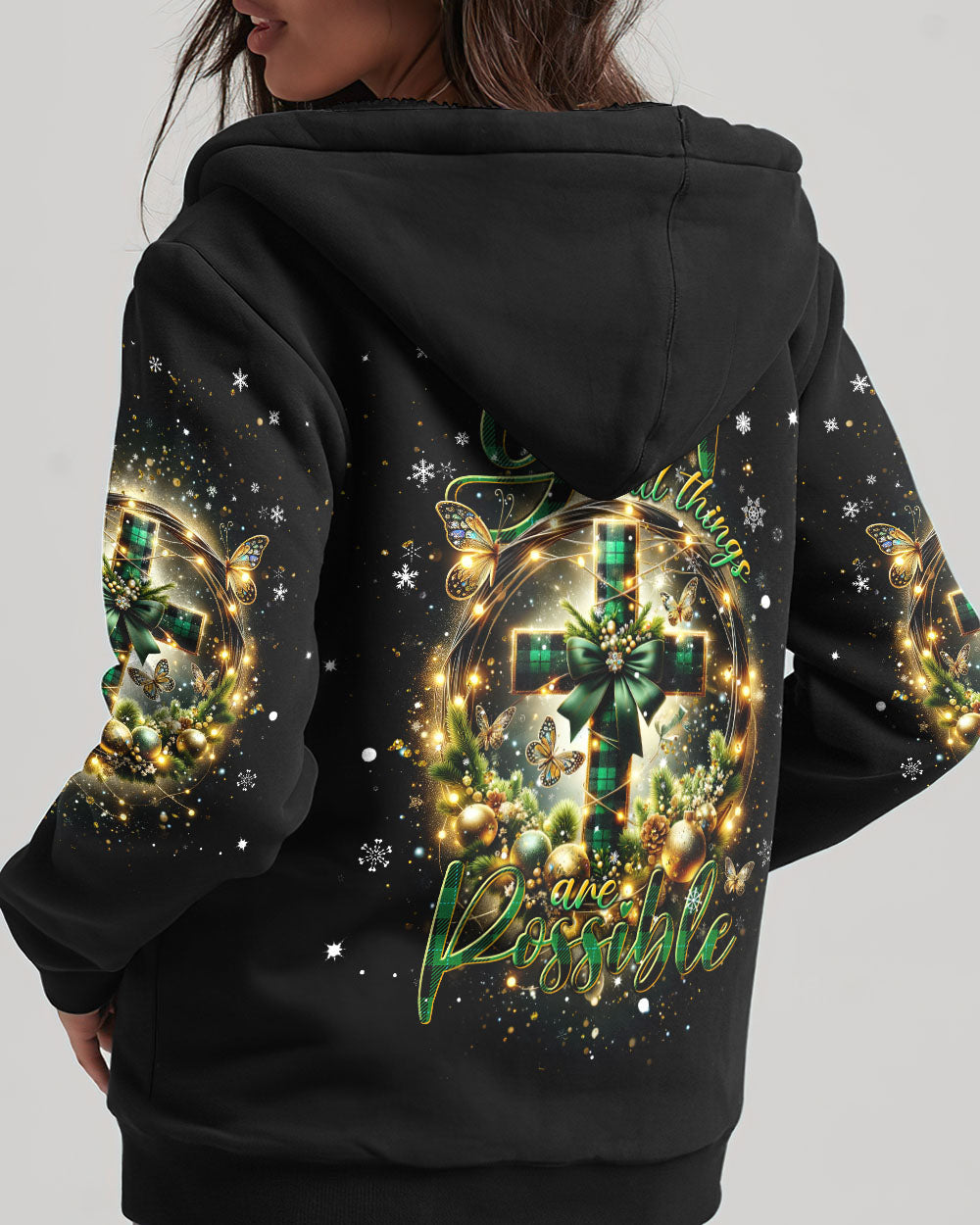 With God All Things Are Possible Christmas Women's All Over Print Shirt - Tlnt0111232, easychoo.com