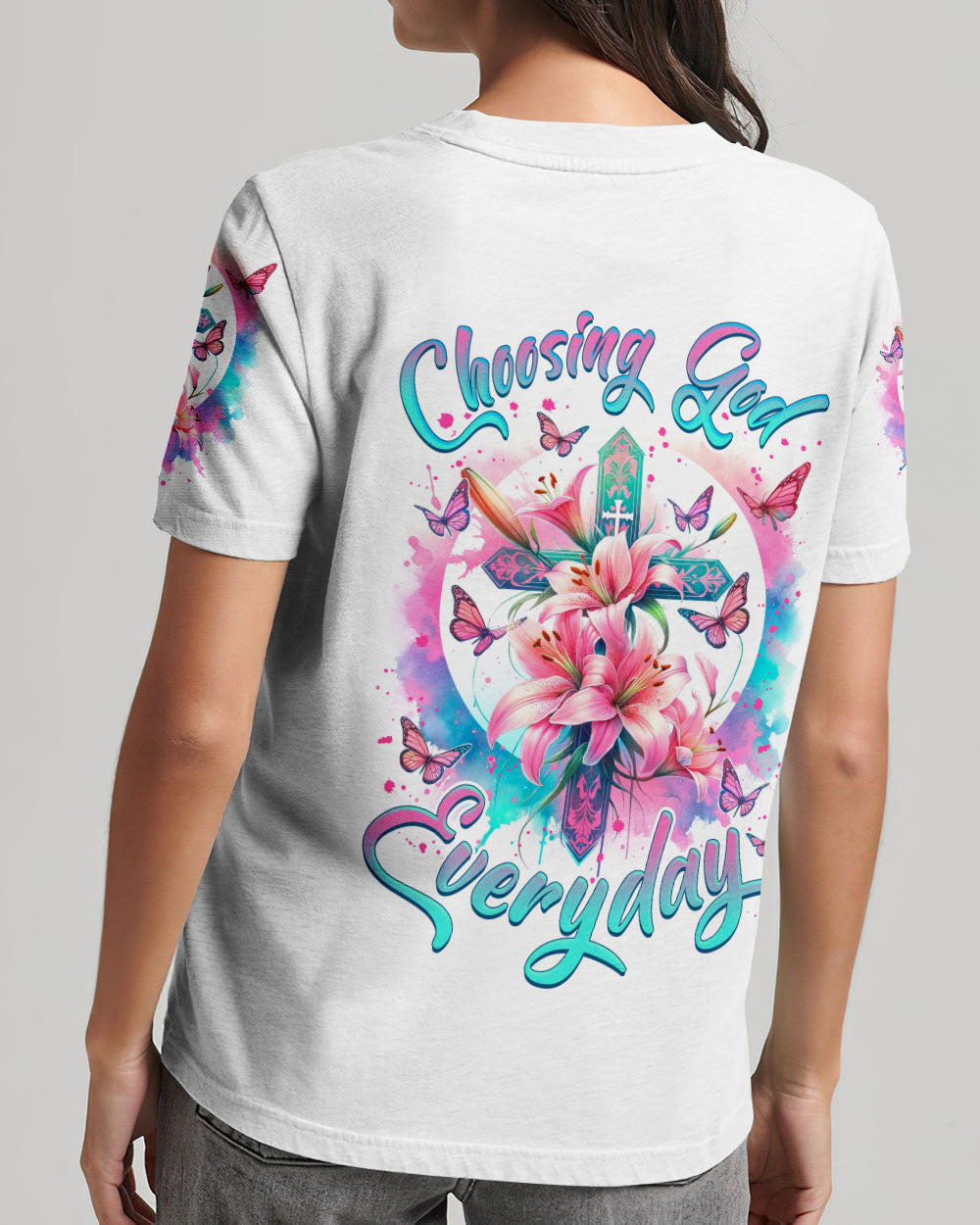 Choosing God Everyday Lilies Women's All Over Print Shirt - Tlnz0502244, easychoo.com