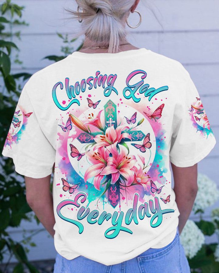 Choosing God Everyday Lilies Women's All Over Print Shirt - Tlnz0502244, easychoo.com