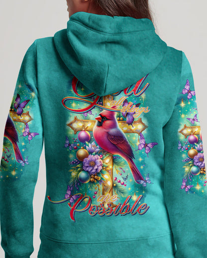 With God All Things Are Possible Cardinal Christmas Women's All Over Print Shirt - Tltr3010234, easychoo.com
