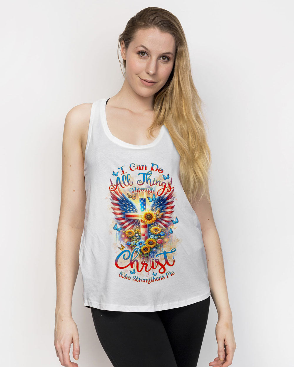 I Can Do All Things Through Christ Wings Sunflower Women's All Over Print Shirt - Tlnz1412234, easychoo.com
