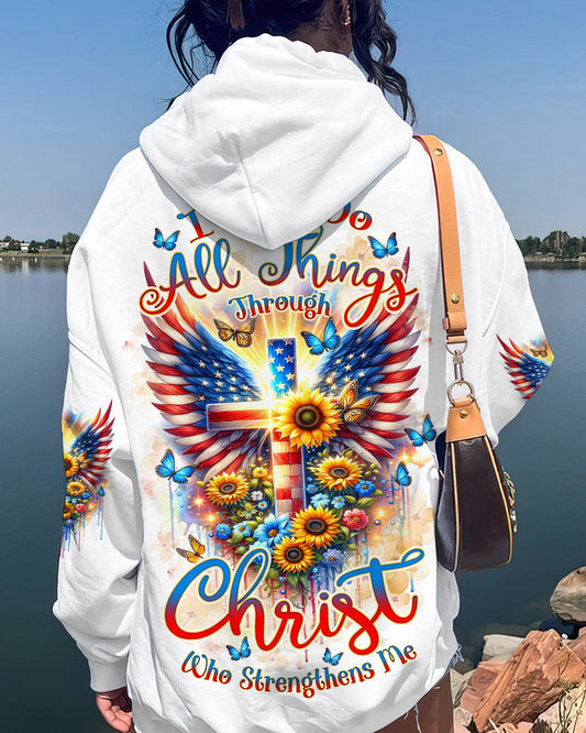 I Can Do All Things Through Christ Wings Sunflower Women's All Over Print Shirt - Tlnz1412234, easychoo.com