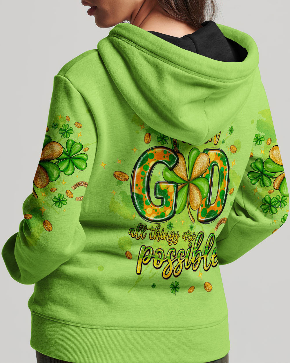 With God All Things Are Possible Patrick's Day Women's All Over Print Shirt - Tltw0301245, easychoo.com