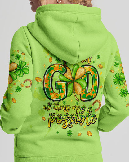 With God All Things Are Possible Patrick's Day Women's All Over Print Shirt - Tltw0301245, easychoo.com