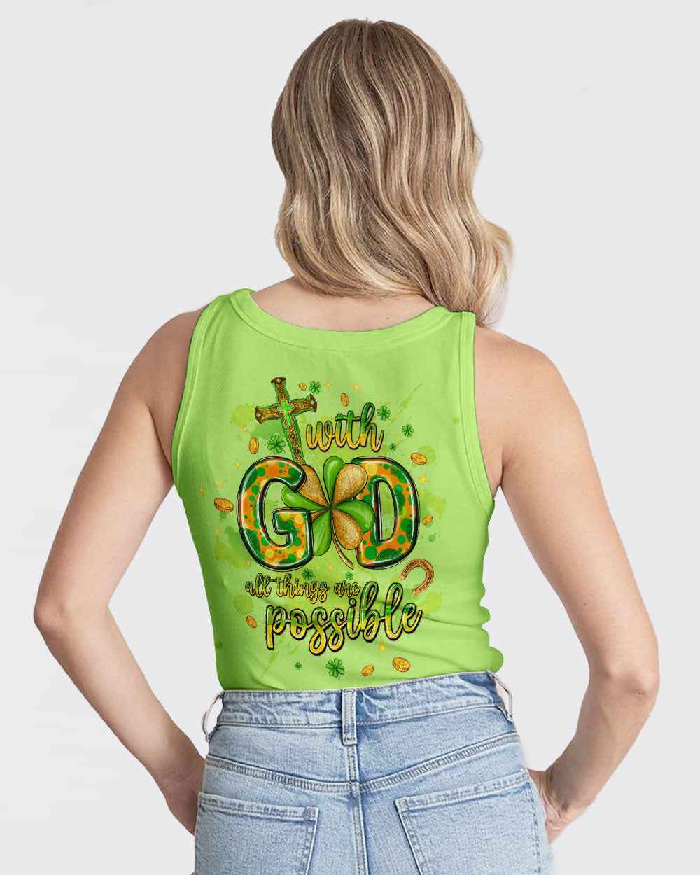 With God All Things Are Possible Patrick's Day Women's All Over Print Shirt - Tltw0301245, easychoo.com