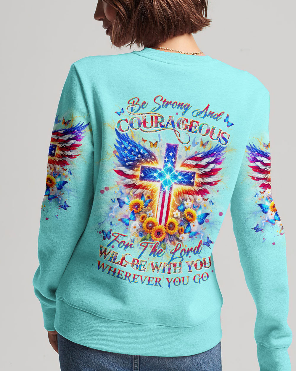 Be Strong And Courageous Women's All Over Print Shirt - Yhdu0401242, easychoo.com