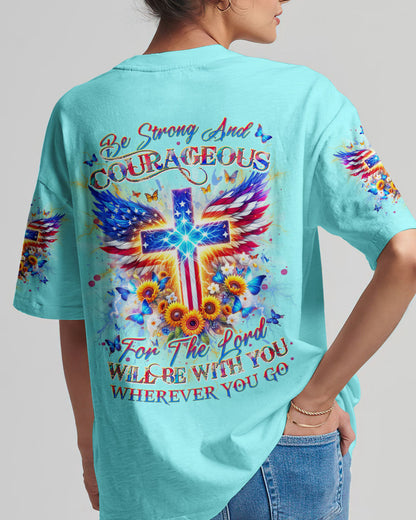 Be Strong And Courageous Women's All Over Print Shirt - Yhdu0401242, easychoo.com