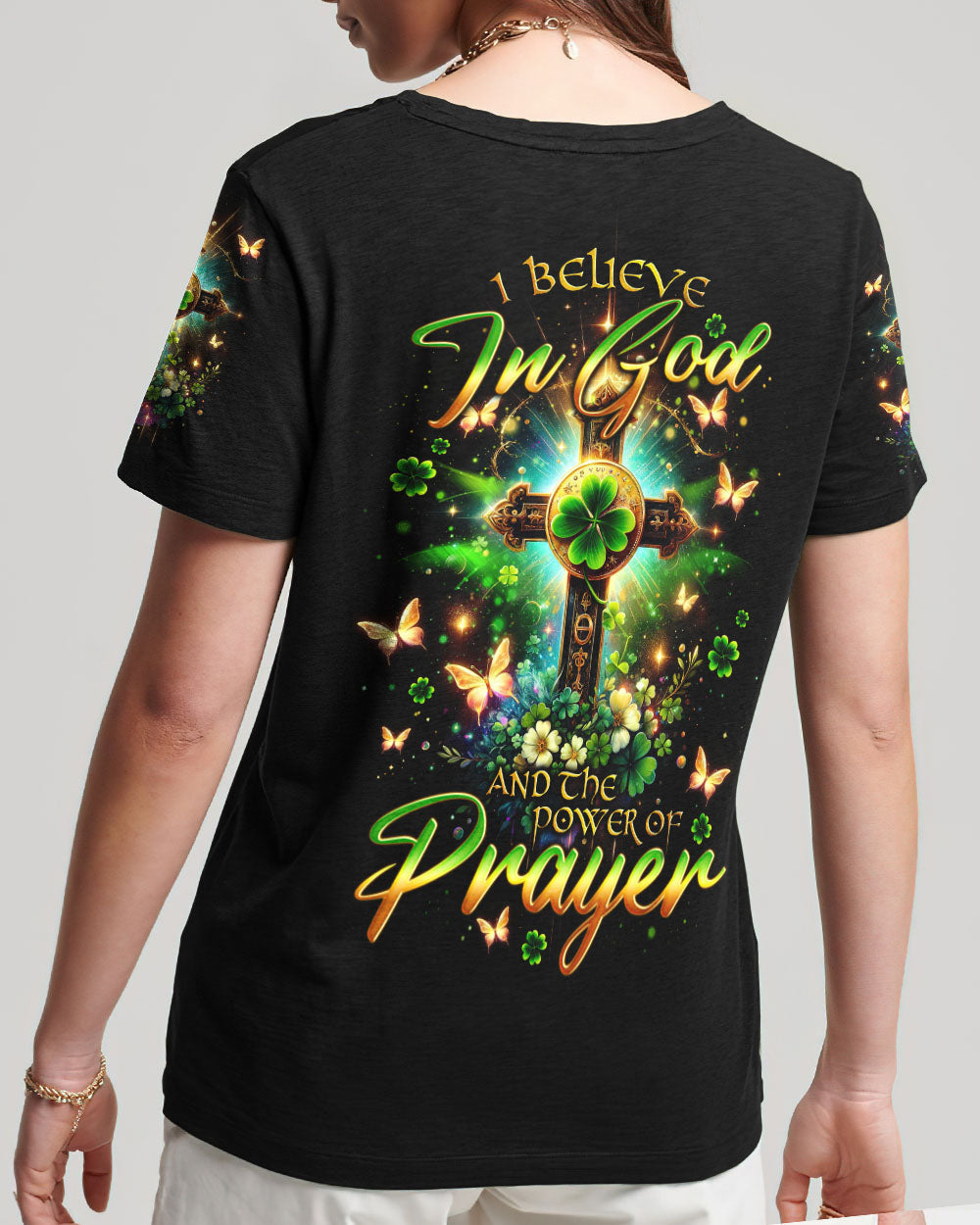 I Believe In God Patrick's Day Women's All Over Print Shirt - Tlno0501242, easychoo.com