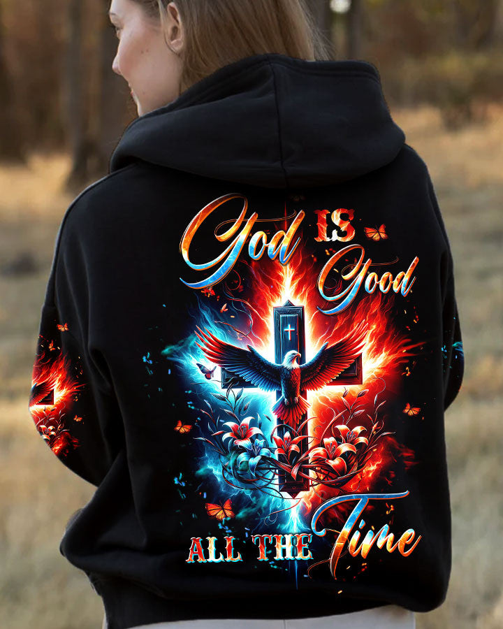 God Is Good All The Time Cross Eagle Women's All Over Print Shirt - Tltw1912232, easychoo.com