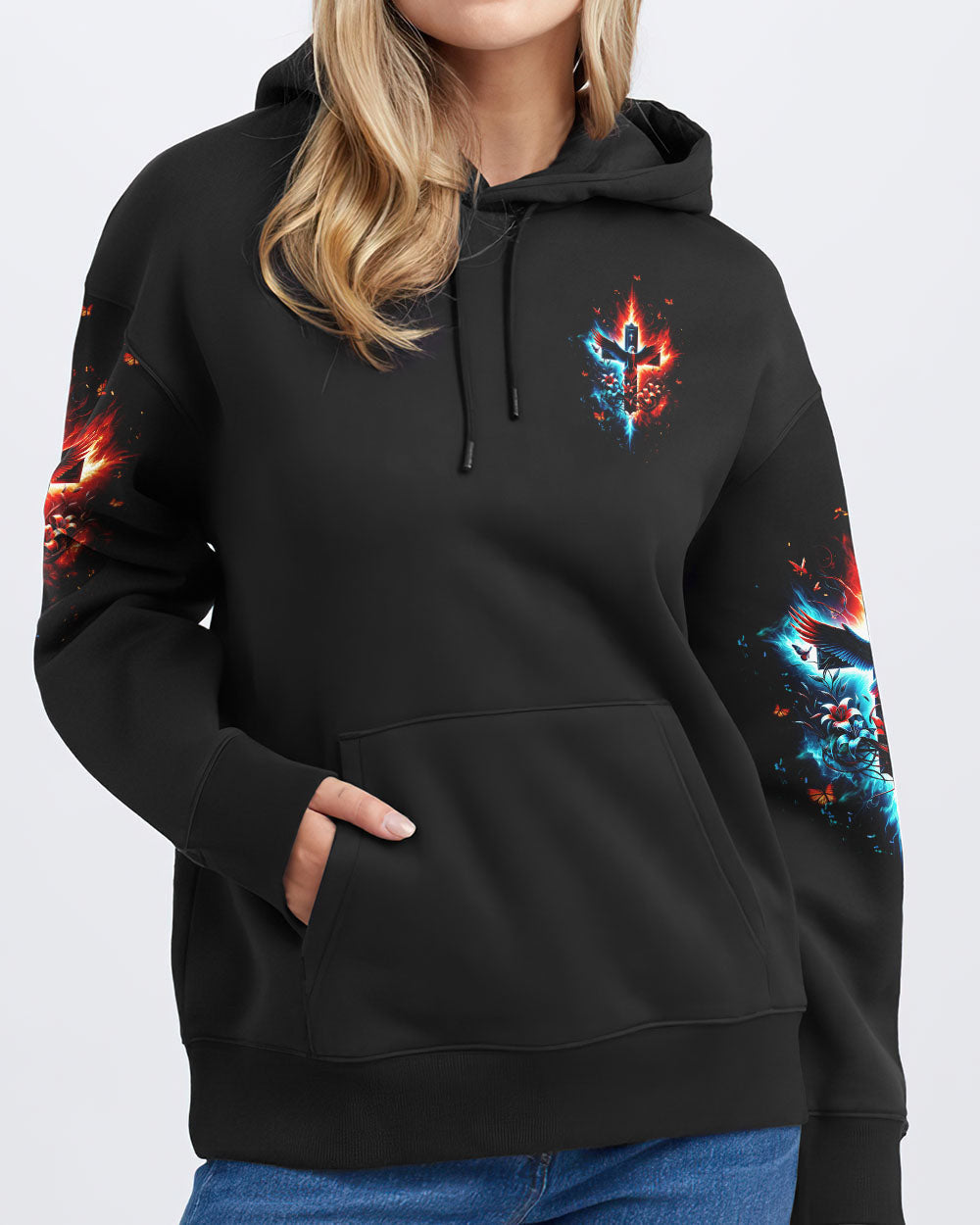 God Is Good All The Time Cross Eagle Women's All Over Print Shirt - Tltw1912232, easychoo.com