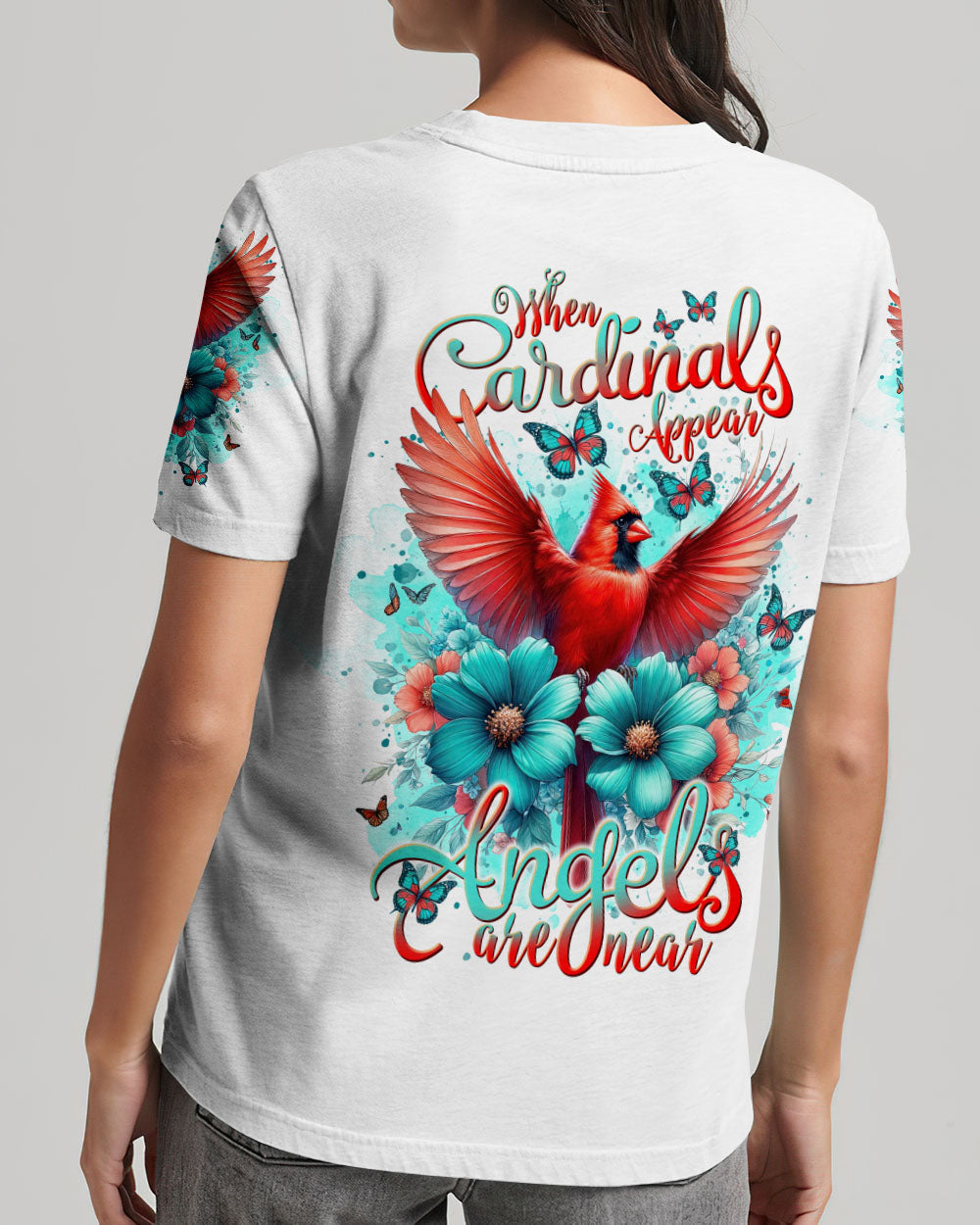 When Cardinals Appear Angels Are Near Women's All Over Print Shirt - Tlnt0812234, easychoo.com