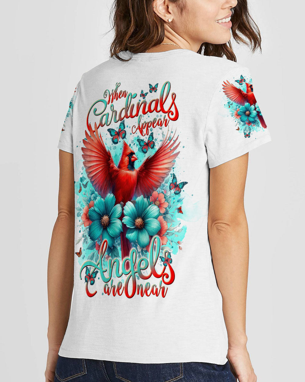 When Cardinals Appear Angels Are Near Women's All Over Print Shirt - Tlnt0812234, easychoo.com