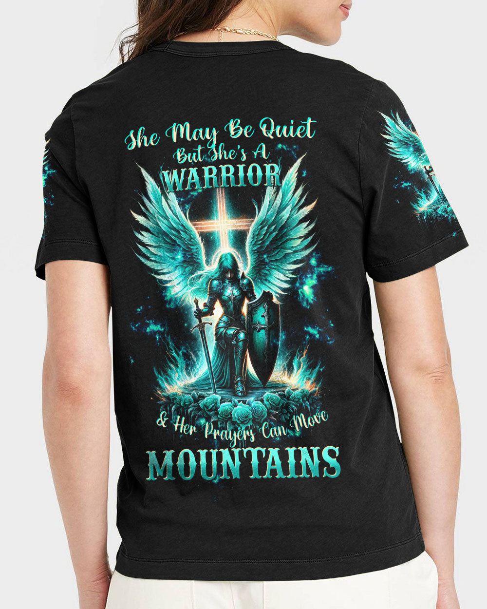 Prayers Can Move Mountains Warrior Wings Wings Women's All Over Print Shirt - Tltw2912234, easychoo.com