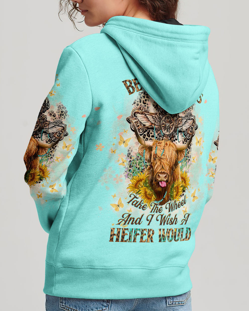 Living Life Somewhere Between Jesus Cow Women's All Over Print Shirt- Tltw2411233, easychoo.com