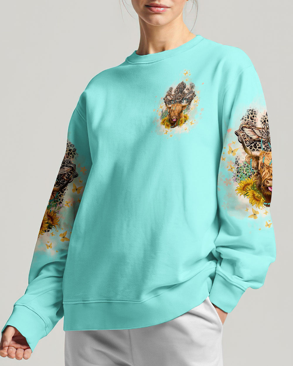 Living Life Somewhere Between Jesus Cow Women's All Over Print Shirt- Tltw2411233, easychoo.com