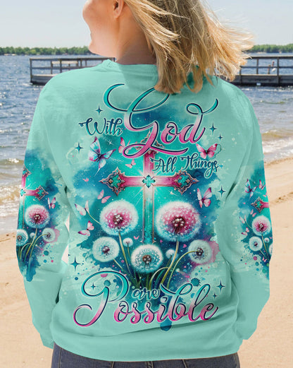 With God All Things Are Possible Women's All Over Print Shirt - Tlno1411234, easychoo.com