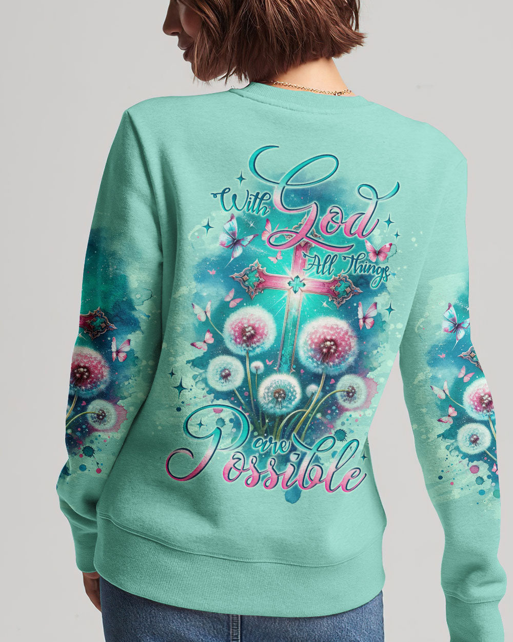 With God All Things Are Possible Women's All Over Print Shirt - Tlno1411234, easychoo.com